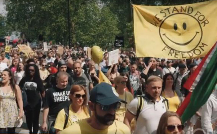 London Freedom March, May 29, 2021.